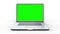 Empty Green Screen Display Laptop for Watching and Paste Background e Business Blog or Gaming App. Copy 3d Pc with Clear