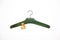 Empty green wooden hanger with fragrance bag, wardrobe decoration