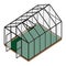 Empty greenhouse with opened door and window