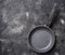 Empty grey stone frying pan