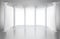 Empty hall with column. Vector illustration.