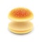 Empty hamburger on white vector