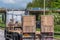 Empty haulage trailer truck on uk motorway in fast motion