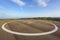 Empty helipad on top of a peak in a countryside remote location