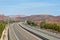 Empty highway in the desert