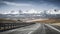 Empty highway and Tatra mountains, Slovakia