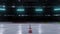 Empty hockey arena in motion 3d video render.