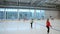 Empty hockey rink sport arena ice and light