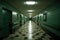 empty hospital corridor with dimly lit atmosphere