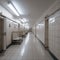 An empty hospital hallway