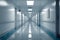 Empty hospital hallway photographed in serene, quiet atmosphere