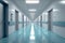 Empty hospital hallway photographed in serene, quiet atmosphere