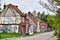 Empty houses covered with graffiti