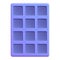 Empty ice cube tray icon, cartoon style