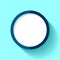 Empty icon in flat style, button on blue background. Business object. Vector design element for you project