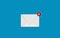 Empty Inbox Concept. Envelope Mail with zero message. 0 notification symbol in blue background