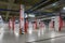 Empty Industrial Shed or Parking Lot. Urban, Rough Under-construction Background. Empty Warehouse Interior