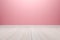 Empty interior pink room with wooden floor, For present your pro