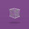 Empty Iron Cage on Purple Background