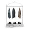 Empty Iron Clothing Display Rack with Clothes on white. 3D illustration