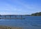 Empty jetty and tree lined shoreline, Ucluelet inlet