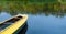 Empty kayak without tourist on river.