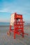 Empty lifeguard chair in Daytona Beach