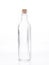 empty liquor bottle on a white background