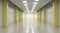 Empty long school corridor