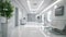 Empty Luxury Hospital Corridor with Contemporary Design