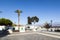 Empty market place in Yaiza,