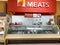 Empty meat counter shelves at a Publix grocery store due to the people panicing and hoarding paper and food products