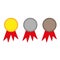 empty medals for game design. Award ceremony background. Badge icon. Vector illustration. stock image.