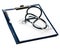 Empty medical document with a stethoscope