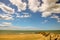 Empty mediterranean sand beach in south france