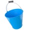 Empty metal garden bucket for hydration of plants isolated on a white background