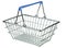 An empty metal shopping basket