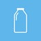 Empty milk bottle outline icon, flat design style, linear vector illustration