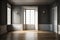 Empty modern classic interior room and wooden floor. Generative Ai