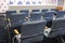 Empty modern conference hall, venue for congress lecture, line row of chairs, auditorium for convention and press conference event