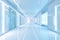 Empty modern hospital corridor background. Clinic hallway interior. Soothing ambiance in modern hospital corridor. Healthcare and