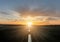 Empty motorway with sunset