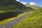 Empty mountain road in Scotland