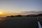 Empty mountain road at sunrise, Ballon d`Alsace