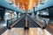 Empty moving walkway in big modern airport