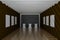 Empty museum hall, 3d rendering