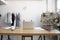 Empty office studio atelier of tailor fashion designer dressmaker