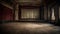 Empty, old, abandoned, 1920s theatre stage with curtains