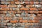 empty old brick wall background with copy space deteriorating old brick wall