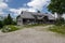 Empty old-style restaurant in ski resort Vogel during summer season, Bohinj, Slovenia, Europe